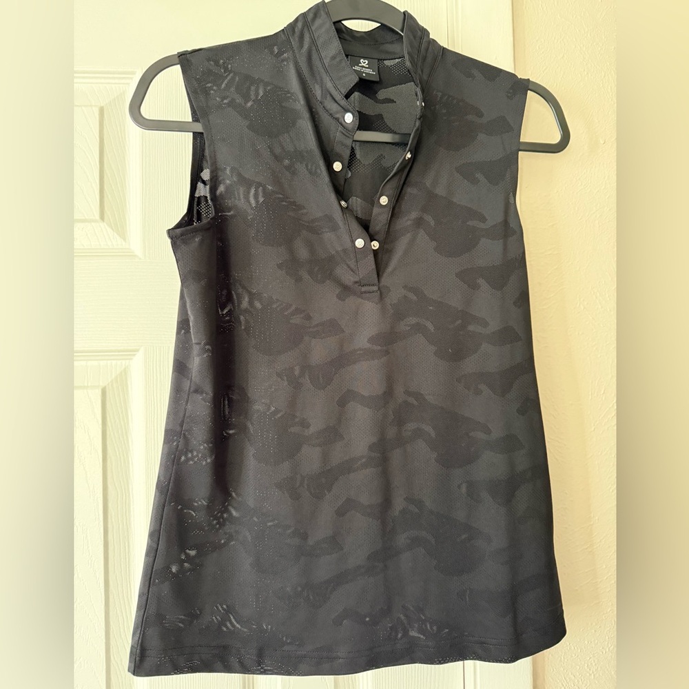 Daily Sports Mesh Mock Sleeveless Camo Polo size Small